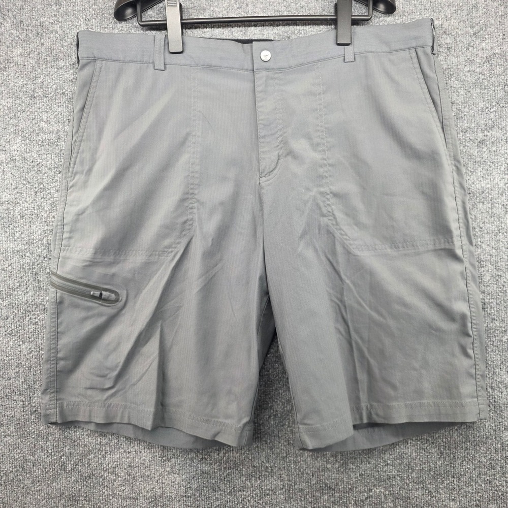 Nike Tiger‎ Woods Collection Dri-FIT Grey Golf Shorts Men's 38 Zipper Pocket